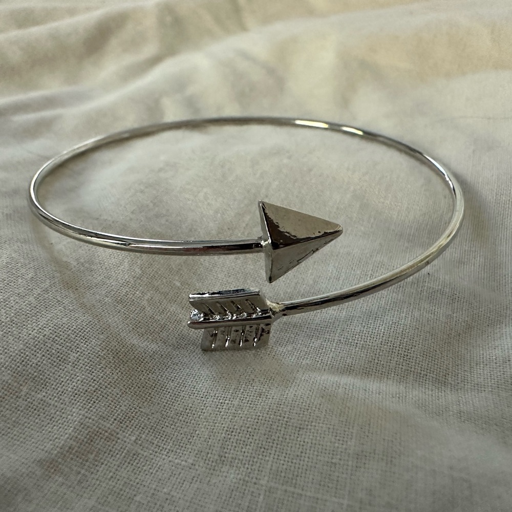 Silver Arrow Bangle Bracelet